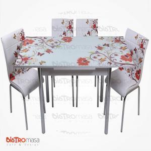 kelebek-desenli-mutfak-masa-sandalye