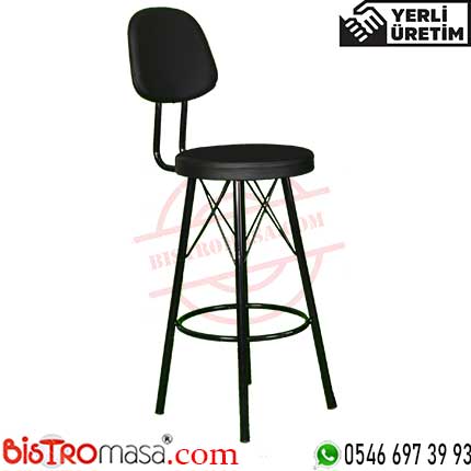 Pars Sırtlı Siyah Bar Sandalyesi PBAS359
